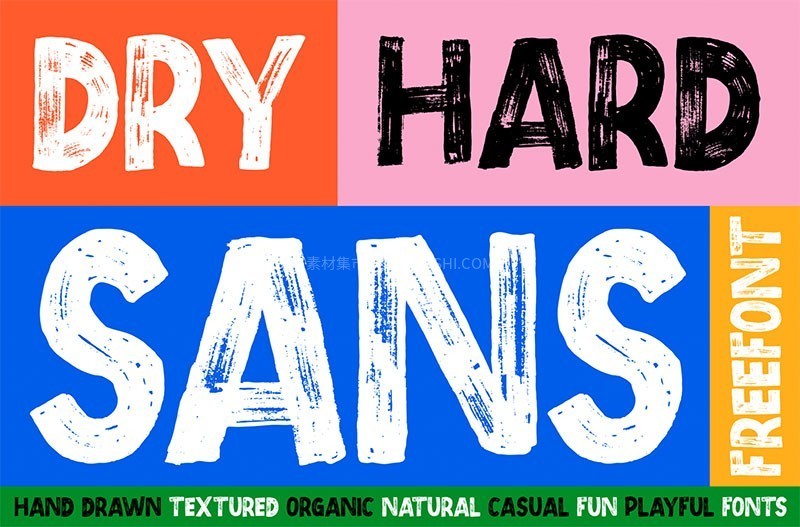 Dry Hard Sans有机手绘字体，免费可商用